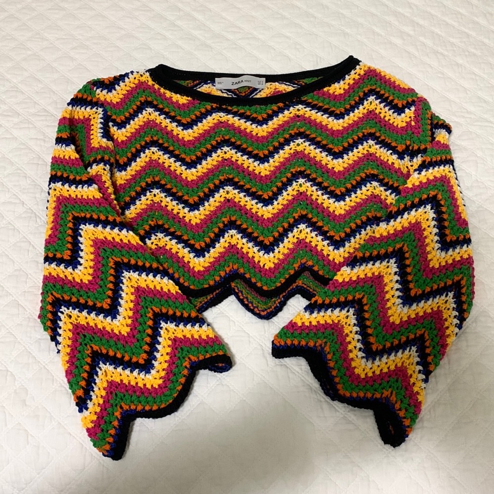 Zara chevron midriff knit